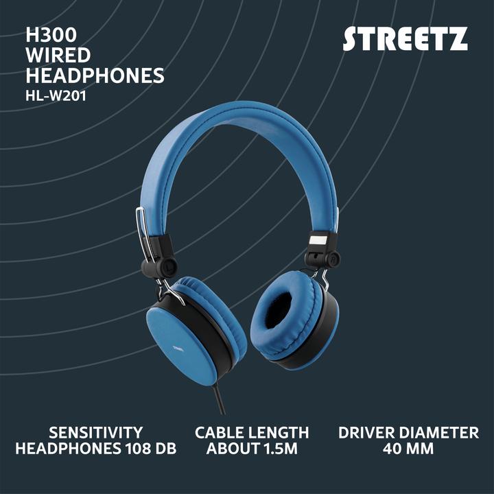 Actual product image Streetz H300 (No noise cancellation, 18 h, Cable)