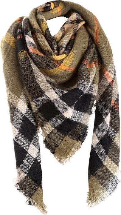 Only-Bags.Store schal dicker Strickschal kariertes Halstuch Schal Poncho