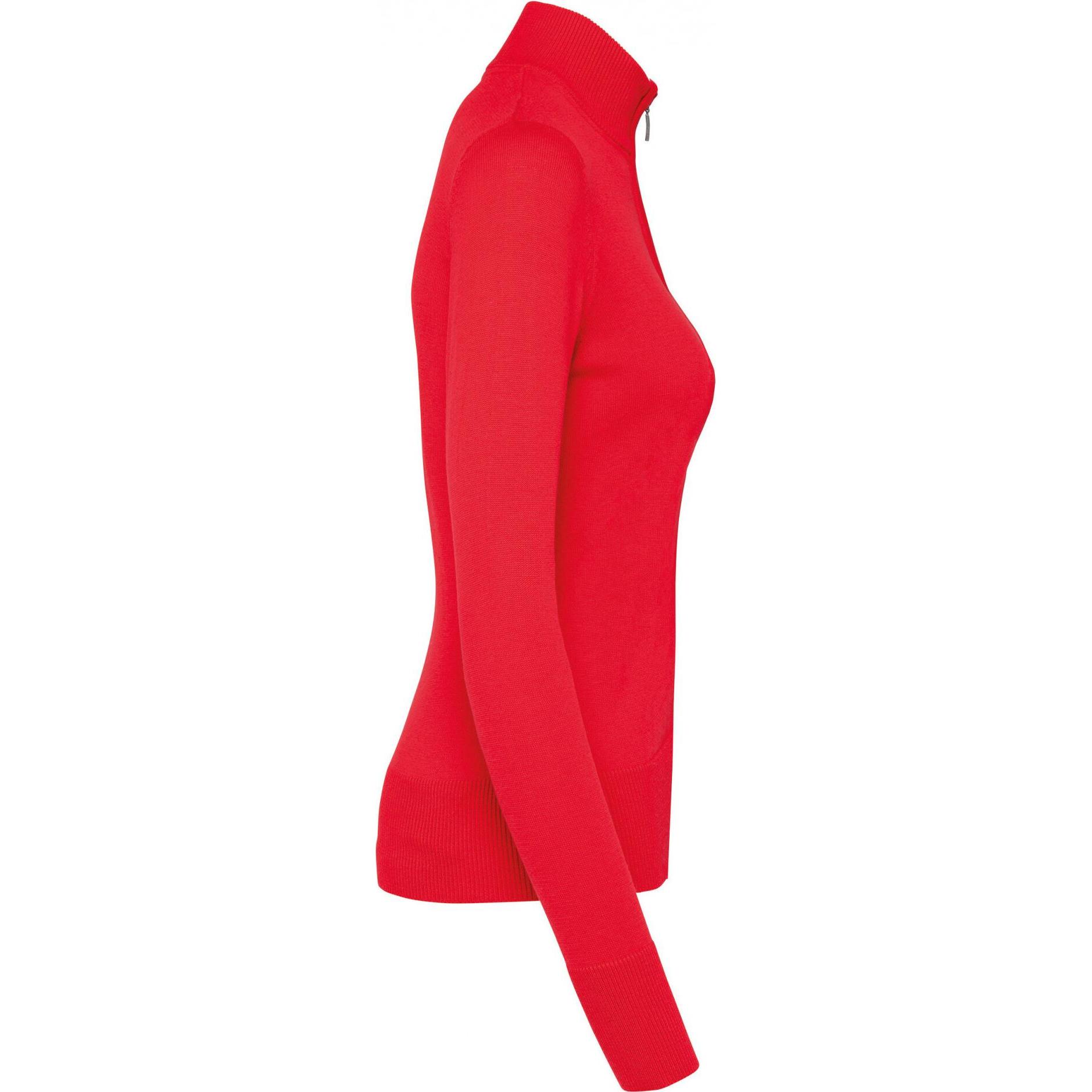 Thumbnail - Kariban, Damen, Pullover, Strickjacke mit Reissverschluss, Damen, Rot, (M)