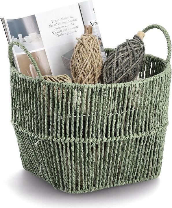 Actual product image Zeller Present Storage basket, woven paper, sage (30 cm, 1x)