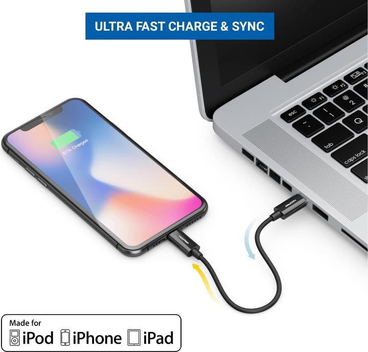 Image du produit deleyCON Câble USB 2.0 USB C - Lightning 0,15 m (0.15 m, USB 2.0)