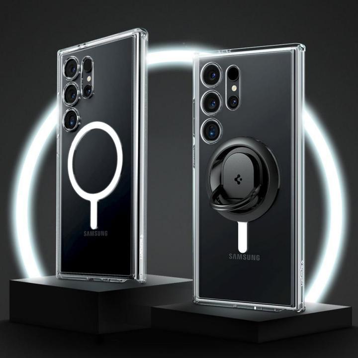 Produktbild Spigen Hybrid OneTap Ring Case mit MagSafe– Transparent und Weiss (Samsung Galaxy S24 Ultra)