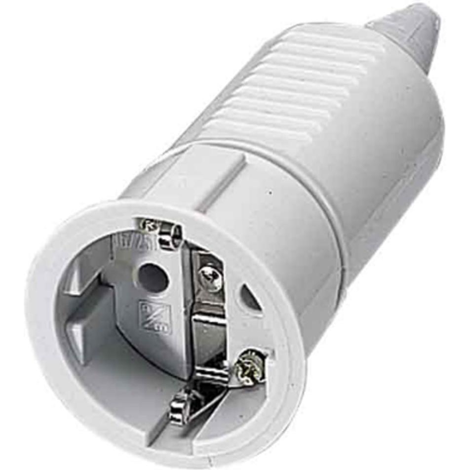 Thumbnail - Mennekes, Netzstecker + Netzkupplung, MEN 10752 Schuko-Kupplung grau 16A 2-polig+E 230V