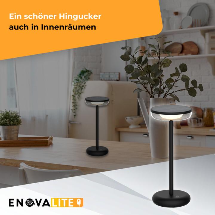 Produktbild Enovalite LED-Akku-Tischleuchte, Solar- u. Netzbetrieb, dimmbar, 2700K (160 lm)