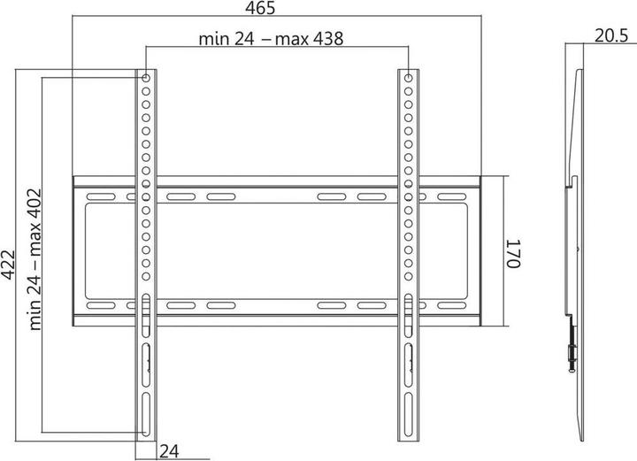 Image du produit LogiLink Support mural pour TV (Mur, 55", 35 kg)