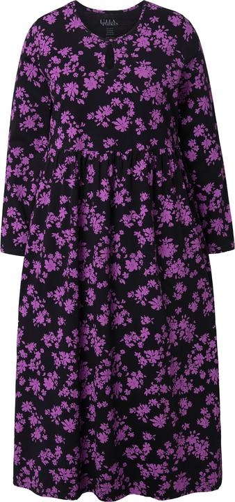 Produktbild Ulla Popken Maxikleid, Blüten, A-Linie, Rundhals, Langarm, Taschen (54)