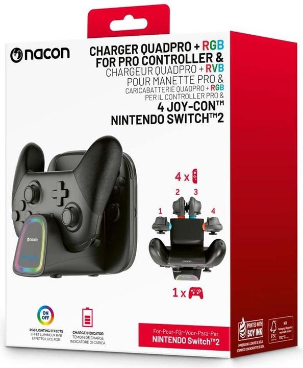 Produktbild Bigben Ricarica 2 Joycon e 1 Controller PRO Switch 2 Big Ben (Switch 2)