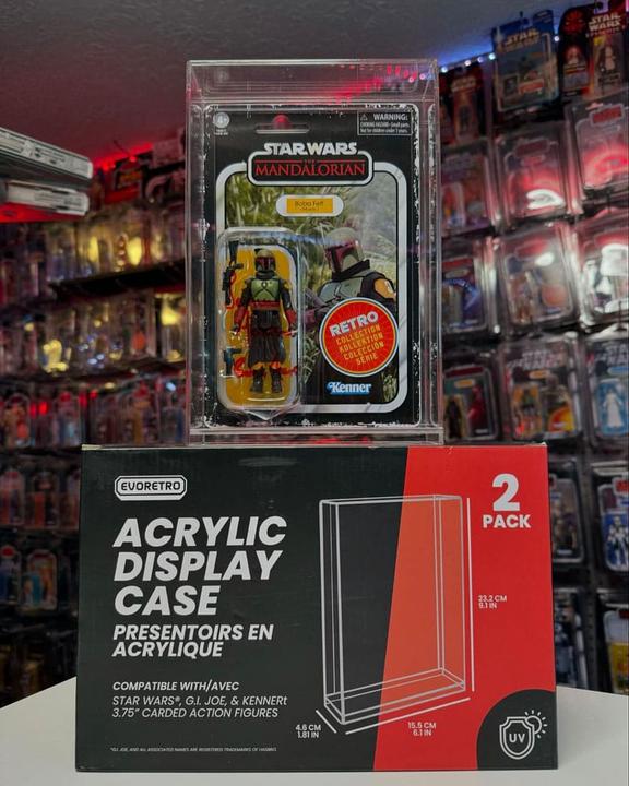 Actual product image Evoretro Acrylic display cases 2-pack for action figures
