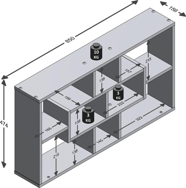 Produktbild FMD Möbel Lasse (85 x 15.5 x 47.5 cm)