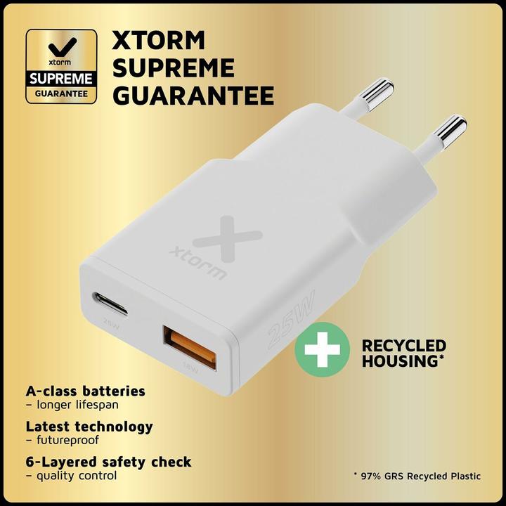 Actual product image Xtorm 1x USB-C, 1x USB-A 18W Go2 SlimLine (25 W)