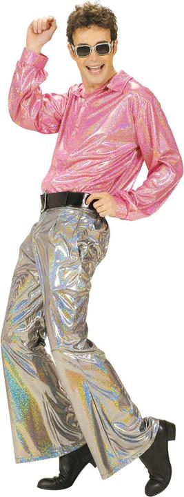 Produktbild Widmann Disco Glitzer Herrenhose silber (L, M)