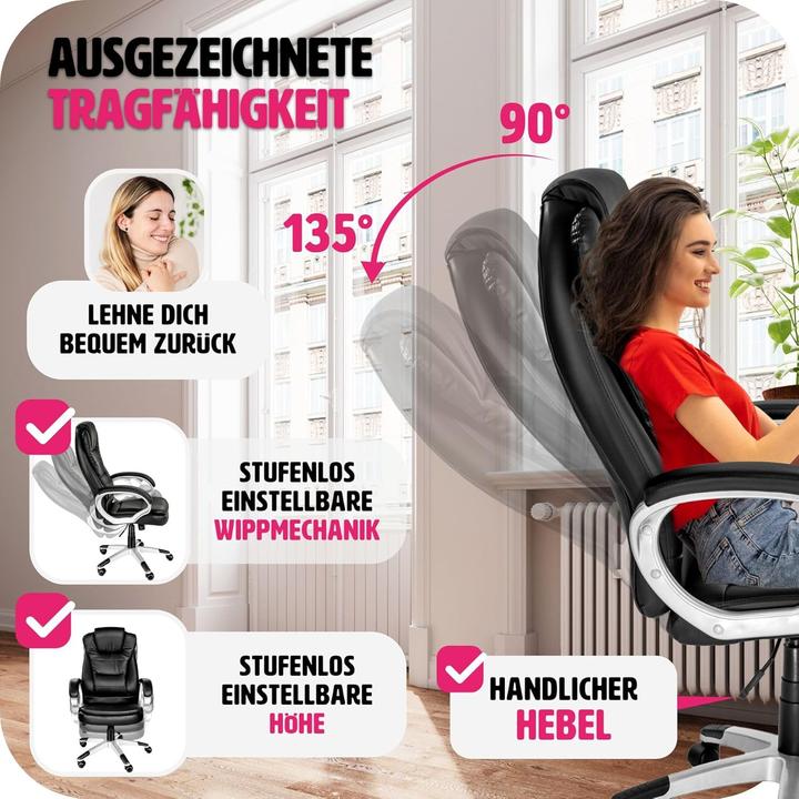 Actual product image tectake Ergonomischer Chefsessel mit Wippmechanik