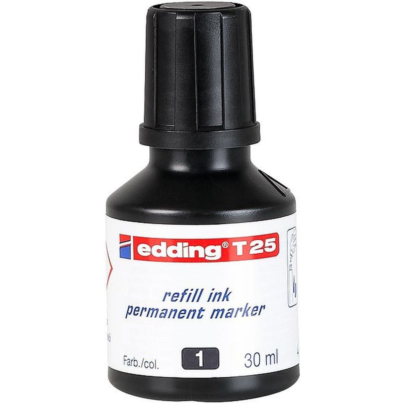 10x Edding, Ersatzpatrone, Nachfülltusche T25 (Marker Nachfülltusche, Schwarz)