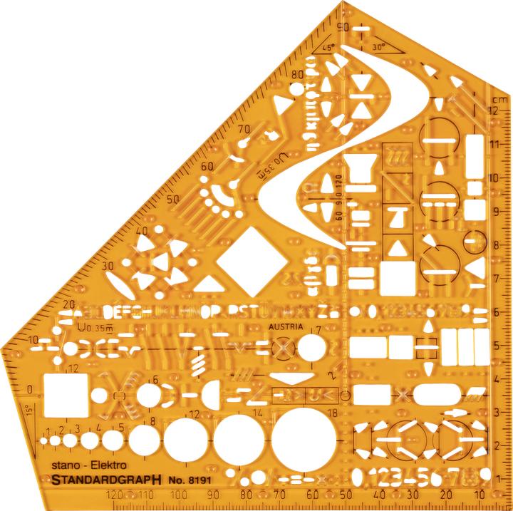 Standardgraph Stencil School Angle orange (15.50 cm)