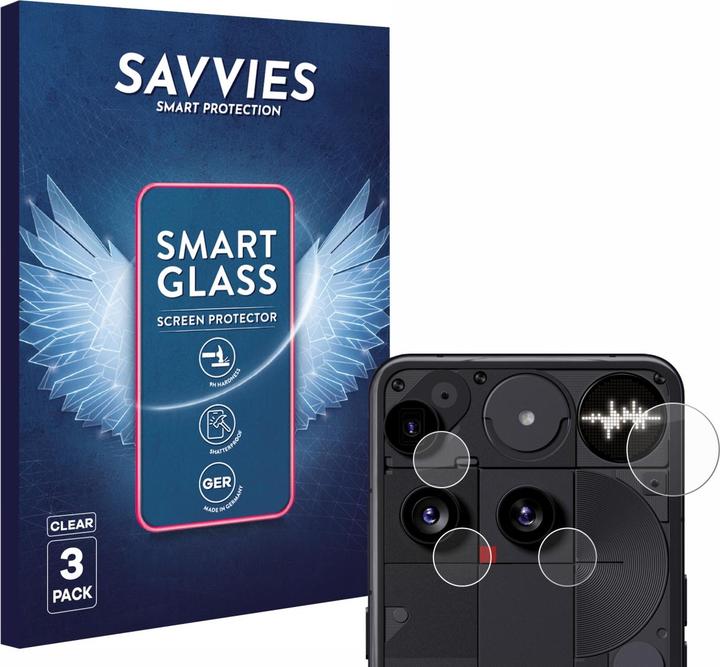 Actual product image Savvies 3x Smart Glass - 9H Hybrid Glass Screen Protector for Nothing Phone (3) (ONLY Camera Lens) (3 pcs., Nothing Phone (3))
