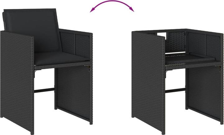 Image du produit VidaXL Meuble de jardin Ensemble de jardin 9pcs. noir Poly rotin (110 cm)