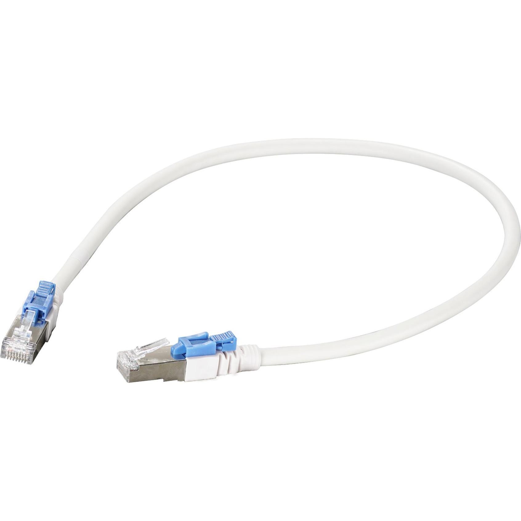 EFB Elektronik Cavo patch RJ45 S/FTP, Cat.6, 26AWG BC, LSZH, 0,5m, bianco, bloccabile (blu) (K5539WS.0,5) (S/FTP, CAT6a, 0.50 m), Cavo di rete