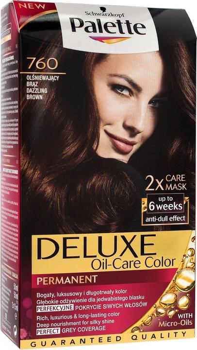 Palette Deluxe Oil-Care Hair Dye Permanently Coloring From Micro-Oil 760 Dazzling Bronze (760 Dazzling Bronze)