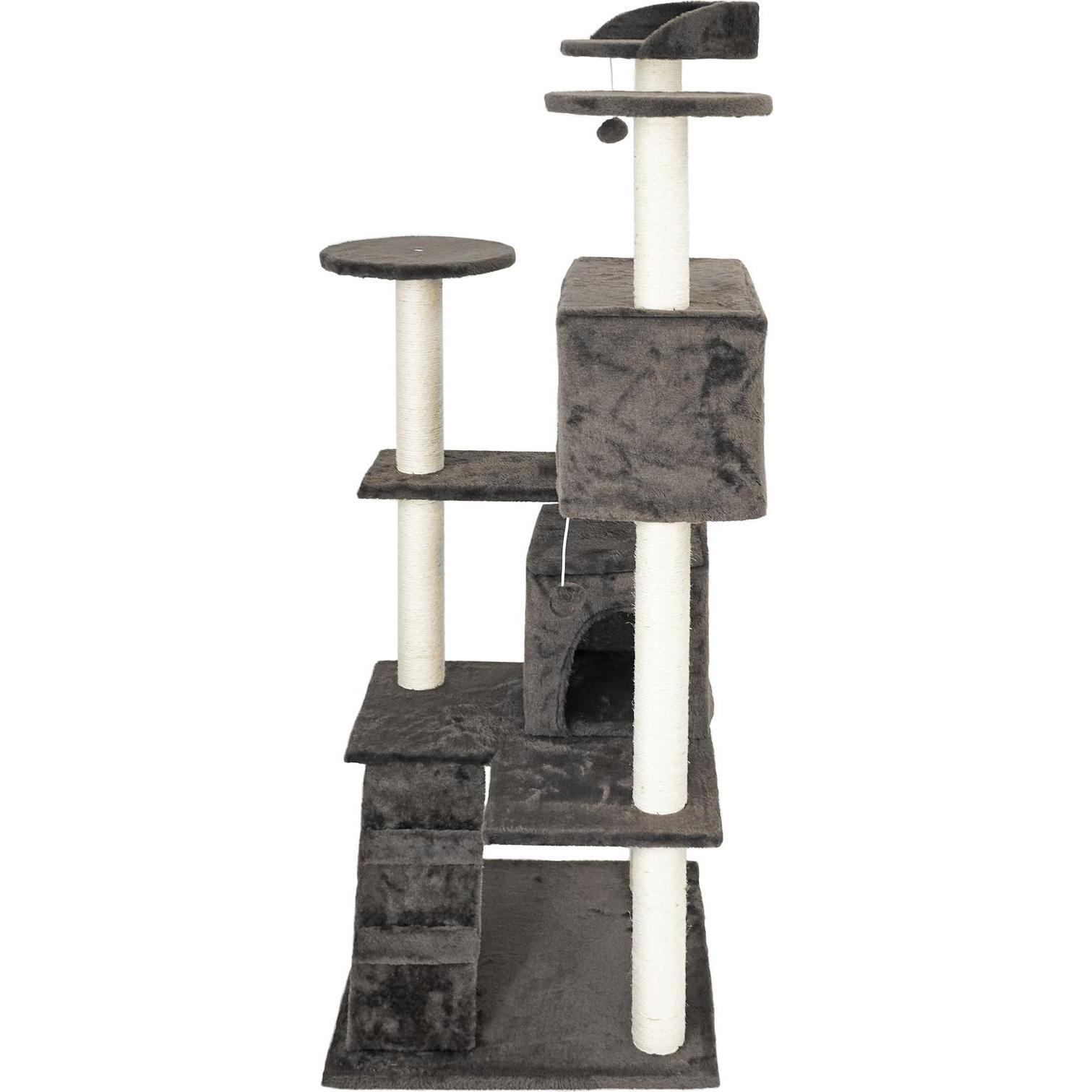 Thumbnail - Wiltec Kratzbaum Grau 130cm Katzenkratzbaum Katzenbaum Kletterbaum Katze (130 cm, Grau), Katzenbaum