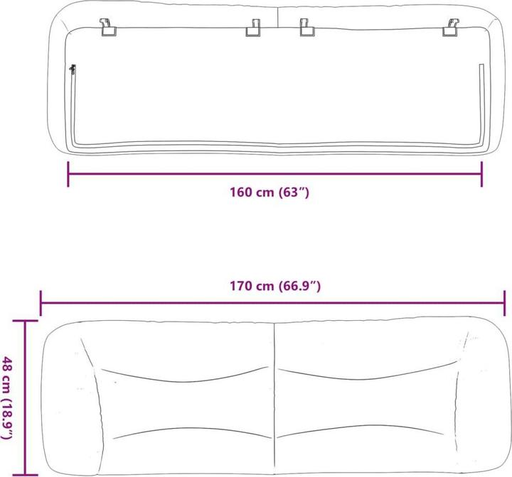 Actual product image vidaXL Kopfteil-Kissen (15 x 15 x 48 cm)