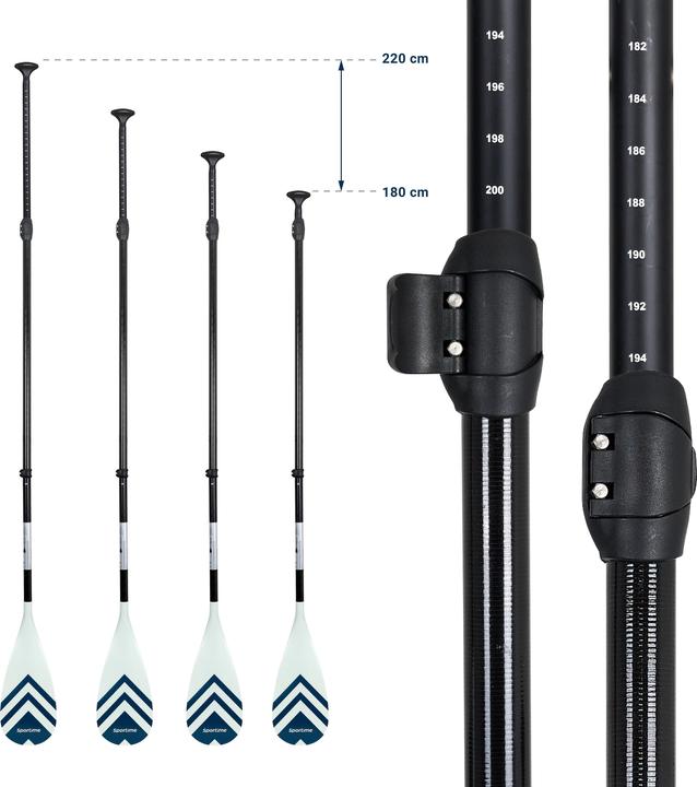 Produktbild Sportime Carbon Nylon Paddel mit Anti-Twist (92 cm, 3-piece)