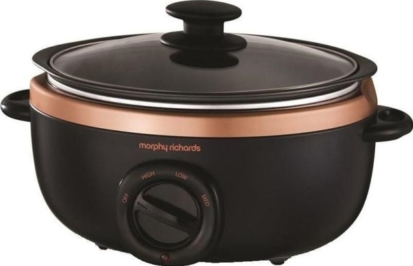 Morphy Richards 460016, 163 W, Draaischijf, Zwart, Roségoud, Glas