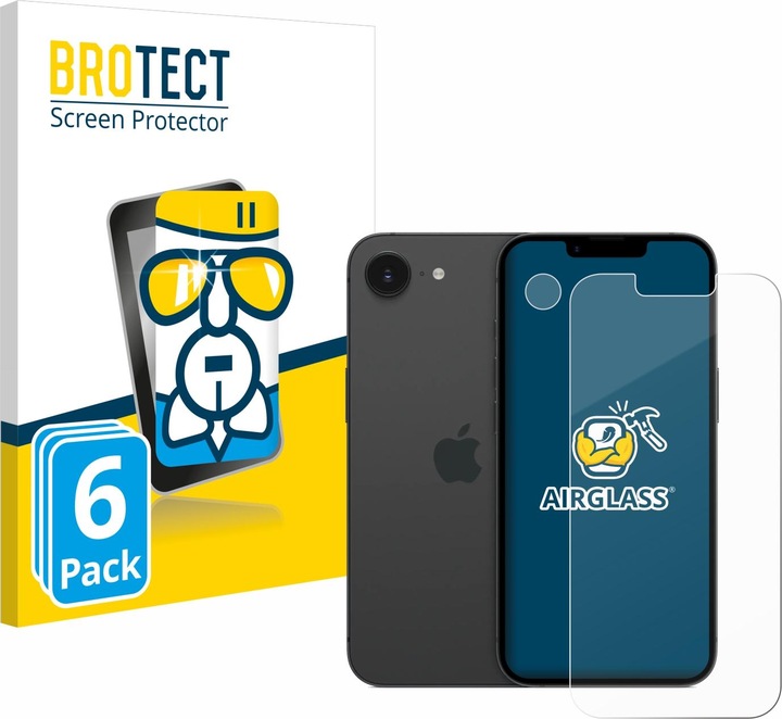 Produktbild BROTECT Schutzglas Schutzfolie Displayschutz Display Schutz Glas Folie klar (6 Stück, Apple iPhone 16e)
