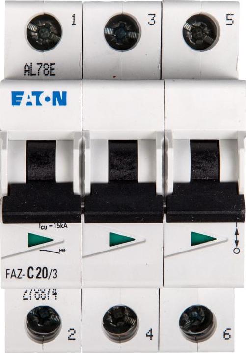 Immagine prodotto Eaton Interruttore automatico 3 poli 20A tipo C