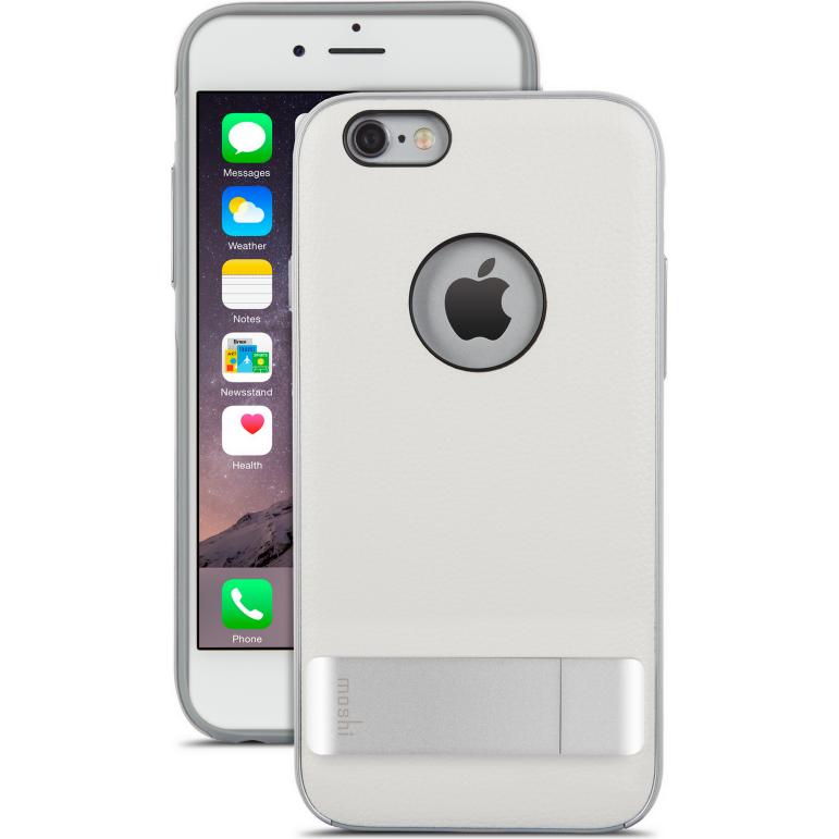 Moshi Kameleon - custodia di design con cavalletto in alluminio - per iPhone 6/6s - Bianco avorio (Apple iPhone 6), Cover smartphone, Bianco