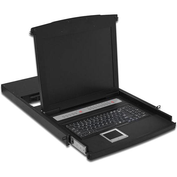 Digitus DS-72003GE Console Shelf (17 pollici) Pixel, Switch KVM, Nero