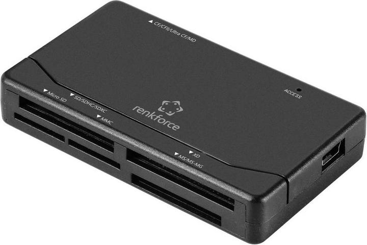 Actual product image Renkforce RF-PCR-150 External Memory Card Reader USB 2.0 Black (USB)