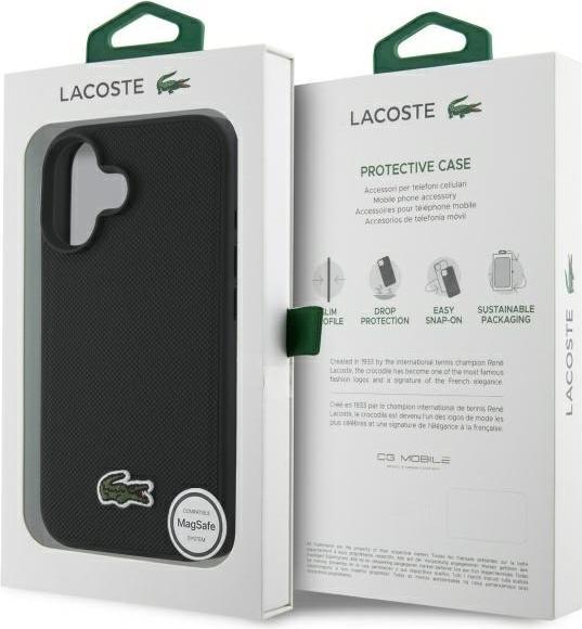 Actual product image Lacoste LCHMP16MPVCK iPhone 16 Plus 6.7" czarny/black hardcase Iconic Petit Pique MagSafe (Apple iPhone 16 Plus)