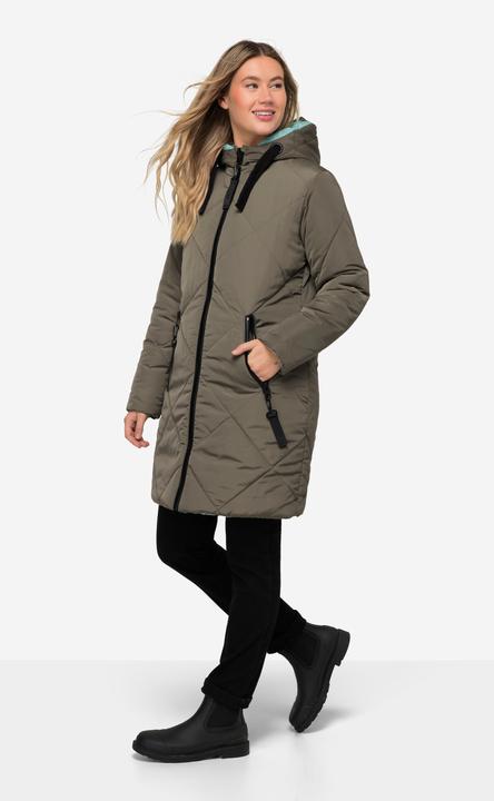 Produktbild Laurasøn Wende Long-Steppjacke, Kapuze, 2-Wege-Zipper, Daunenoptik-Wattierung, fällt kleiner aus (L)