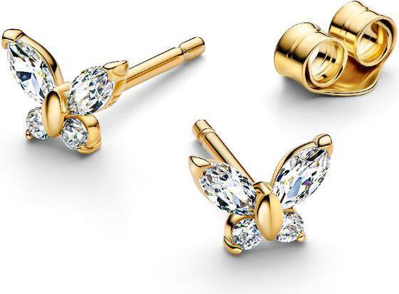 Actual product image Pandora Butterfly Stud Earrings (Gold plated, Sterling silver 925, Metal)