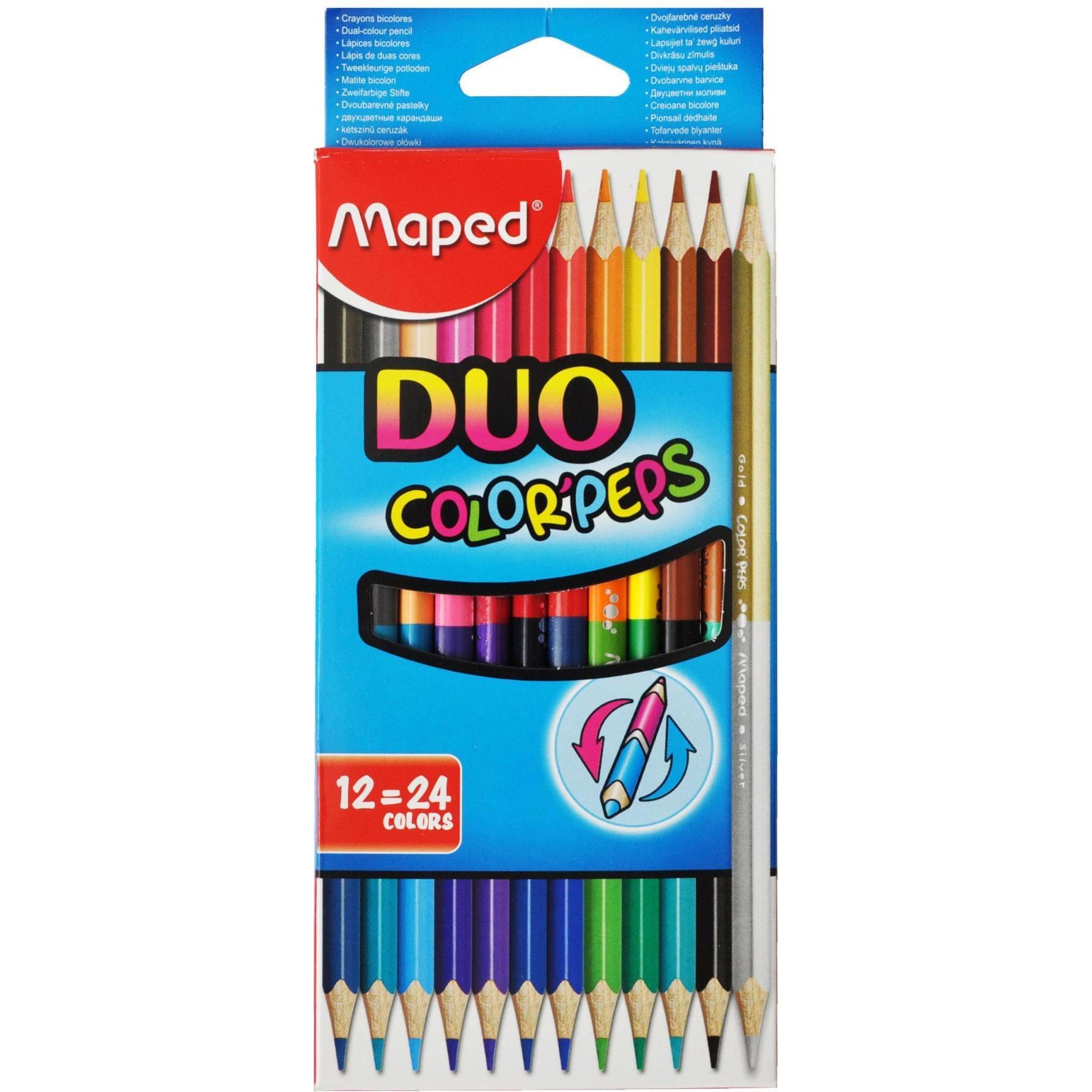 Maped, Malstifte, Duo Color Peps (Mehrfarbig, 12 x)
