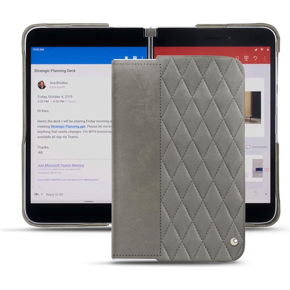 Noreve Lederschutzhülle (Microsoft Surface Duo), Smartphone Hülle, Grau