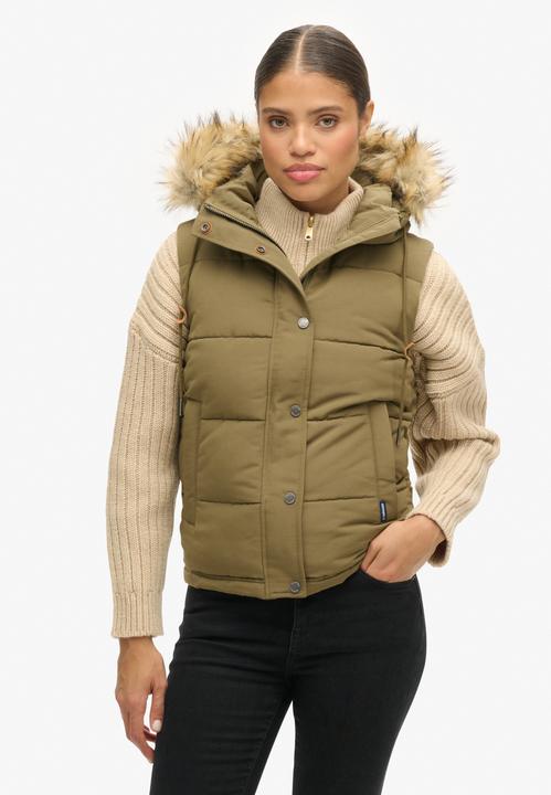 Produktbild Superdry Everest Steppweste mit Kunstfellbesatz (XS)
