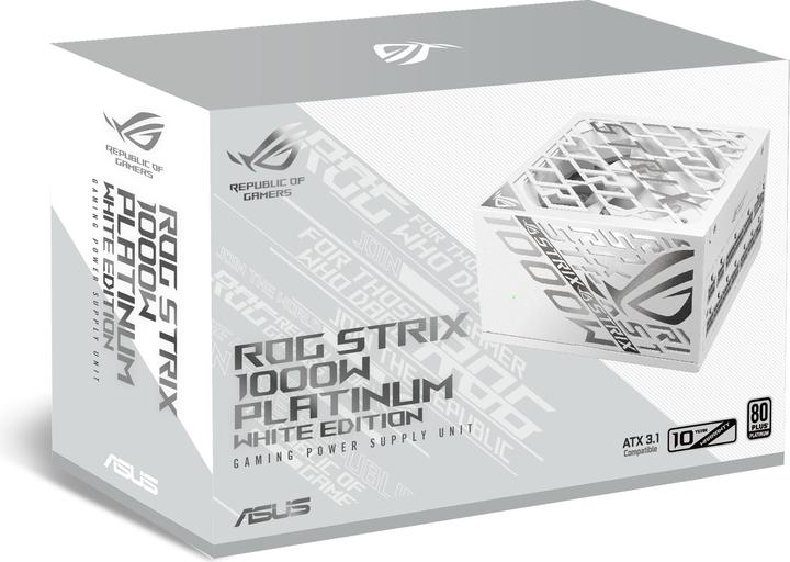 Immagine prodotto ASUS ROG Strix 1000P White Gaming Netzteil, 80+ Platinum, Modular, 135 mm Lüfter (1000 W)