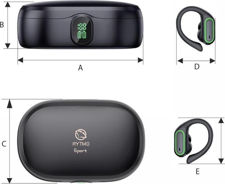 Actual product image Manta Wireless headphones MTWS011B Rytmo Sport Black (No noise cancellation, Wireless)