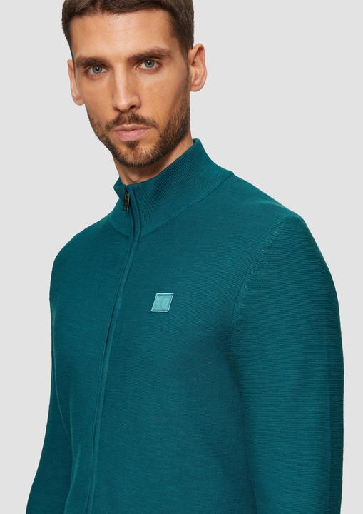 Produktbild S.Oliver Strickjacke Strukturierte Strickjacke mit Logo-Patch (M)