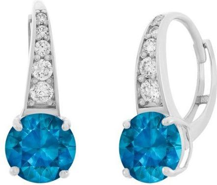 Produktbild JVD Silver earrings with clear andue zircons SVLE0974XH2M300