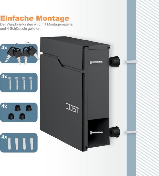 Productafbeelding Relaxdays Briefkasten mit Zeitungsfach