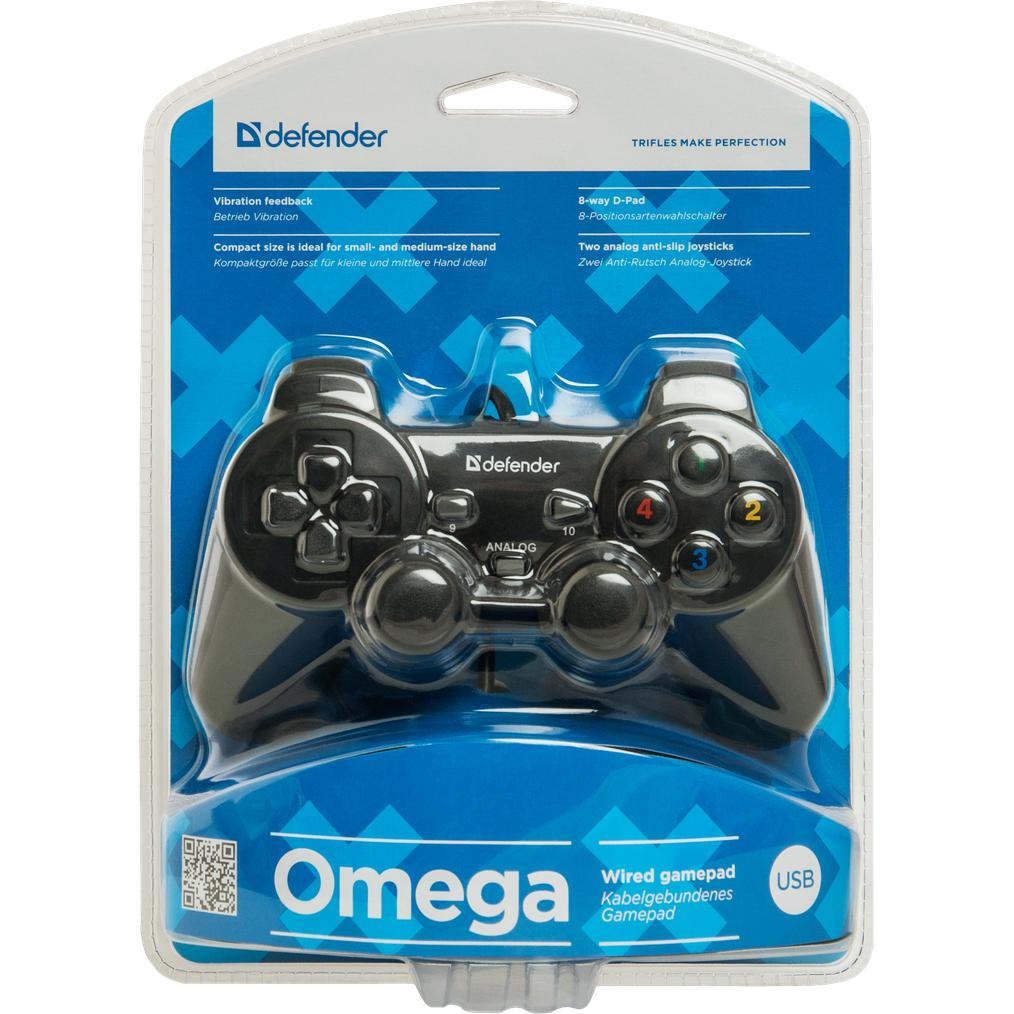 Thumbnail - Defender Gamepad Omega (64247) (PC), Gaming Controller, Schwarz