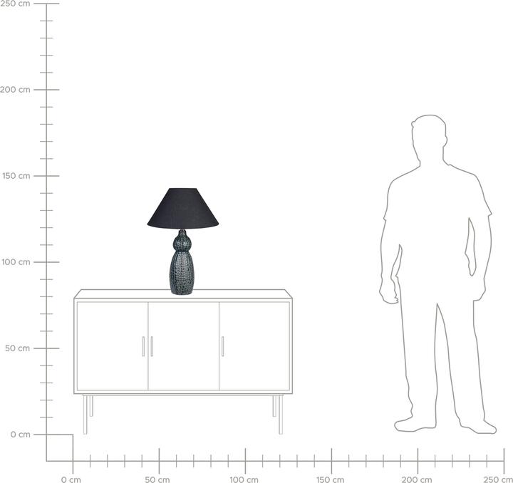 Image du produit Beliani Lampe de table en céramique bleu foncé/noir 60 cm MATINA (E27)