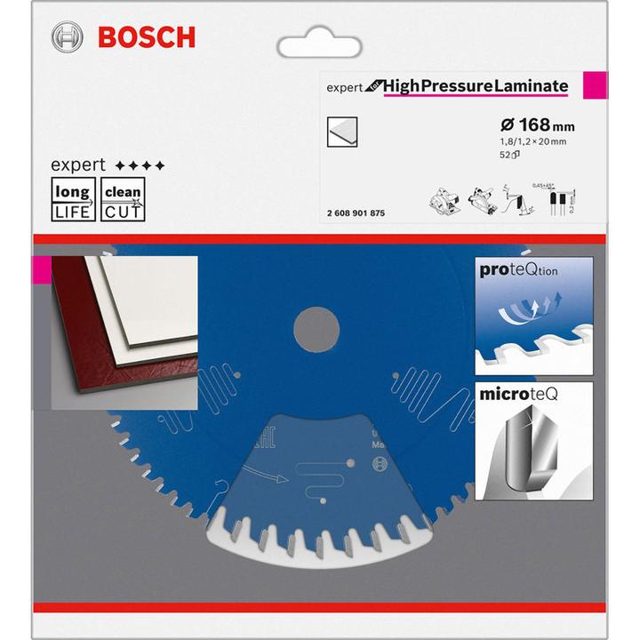 Actual product image Bosch Professional Zubehör Circular saw blade Expert for High Pressure Laminate 168 x 20 x 1.8/1.2 mm, T52