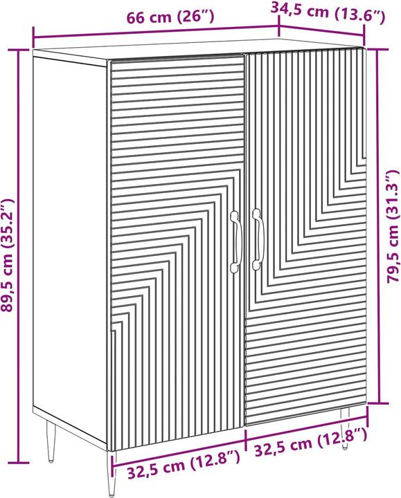 Image du produit vidaXL Sideboard (34.50 x 34.50 x 89.50 cm)