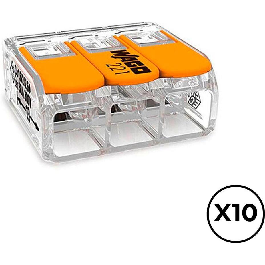 Wago, Collegamento per cavi, Schnellverbinder 22,9 x 21,1 x 10,1 mm 450 V 3 conexiones 6 mm (10 Stück)