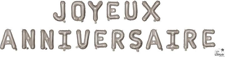 Actual product image P'tit Clown Happy Birthday foil balloon set garland silver (1 x)