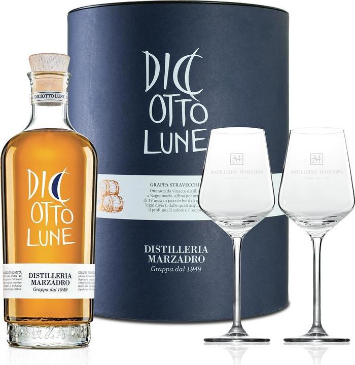 Marzadro Set regalo Grappa Le 18 Lune 0,5 l (1 x 50 cl)
