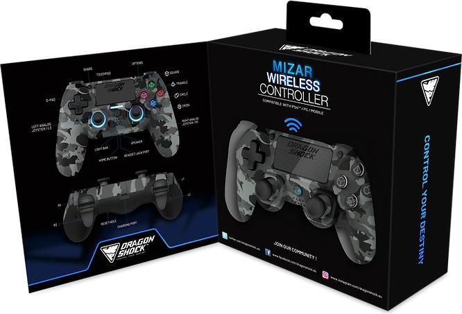 Image du produit DragonShock Controller Mizar Wireless gris camo PS4 (PS4)